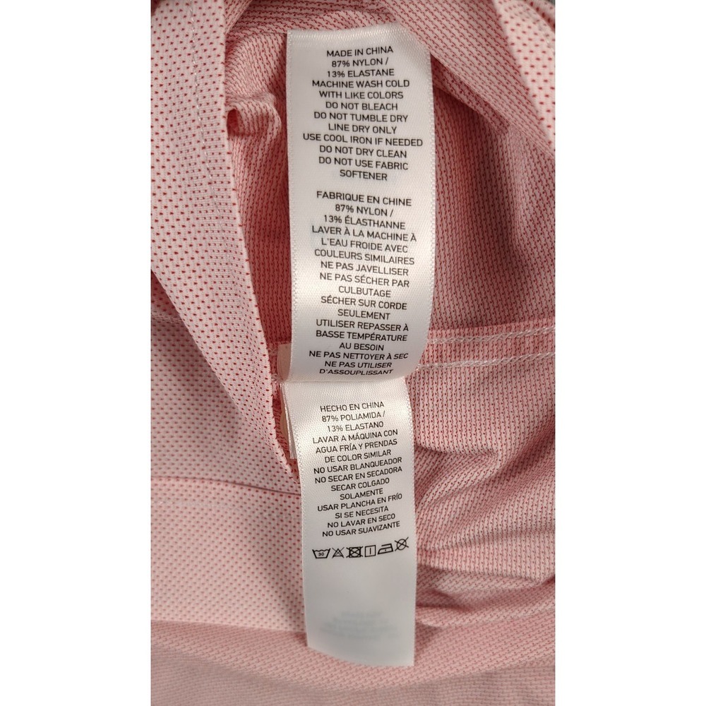 Rhone Commuter Shirt Men M Pink Morse Slim Fit Tech Button Up Work Preppy - Picture 12 of 13